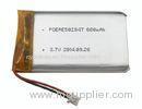 600mAh Polymer Lithium Ion Battery / 3.7V Lithium Polymer Cell With 28mm Width