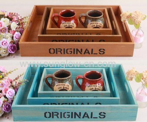3 Sizes Wooden Trays
