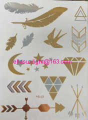 gold metallic temporary tattoo sticker