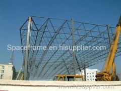 Low cost steel building space frame roofing