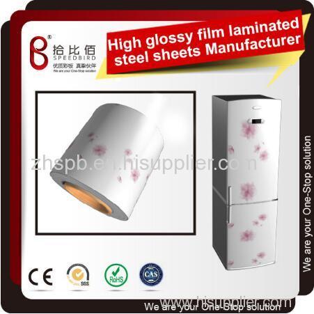 High Glossy pvc coated steel sheet refrigerator decorative panels
