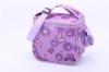 Custom Zippered Lunch Kids Cooler Bag Shoulder Butterfly Printed Purple