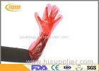 Red 90cm PE Plastic Disposable Veterinary Gloves Long Arm For Ainimal Handing