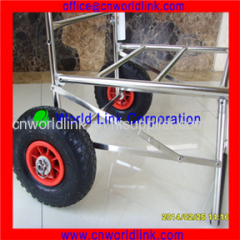 Folding fish steel bright surface tools hand trolley cart