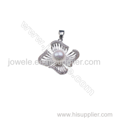 Micro pave zircon 925 sterling silver platinum plated pendant -D5145 20x24mm x 5 pcs Diameter 6mm Small Needle Diameter