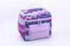 Purple Polyester Cooler Bag Insulated Cooler Bag Zipper Double Mesh Pockets