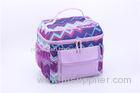 Purple Polyester Cooler Bag Insulated Cooler Bag Zipper Double Mesh Pockets