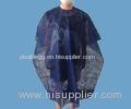 Blue Disposable Hair Salon Capes / Non Woven Hair Dressing Gowns Light Weight