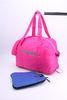 Pink Waterpoof 210D Polyester Foldable Travel Bags Lightweight with Zipper