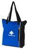 Blue Women Polyester Shopping Bag Reusable Grocery Tote Bag With Pockets