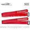 25mm Wide Red Velcro Hook And Loop Cable Ties With Plastic Buckle One Color Logo