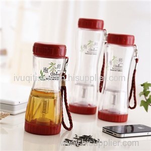 0.5L Custom Logo Double Wall Glass Drinking Water Bottle