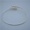 White Pearls Adustable Silver Bangles SSB003