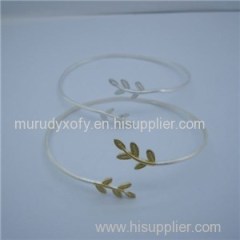 Golden Leaves Silver Cuff Bangles SSB001