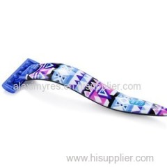 Men's Color Printing Handle Triple Blade