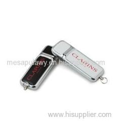 Black Leather USB Flash Drives With Cap