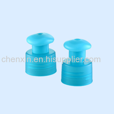 Push button cap for bottle