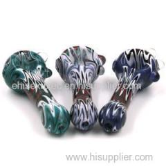 4.9 Inches Rainbow Tsunami Waves Red Glass Pipes