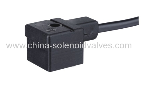 DIN43650A black connector with leading wire