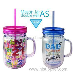 TT-1012 26OZ Wholesale High Quality AS Double Wall Drinking Mason Jar With Paper Insert
