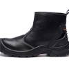 Long Cut Black Leather Labor Work Shoe