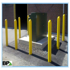 galvanized or powder coated yellow in ground steel bollards