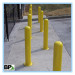 powder coated yellow and galvanized surface mounted steel bollards