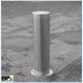 powder coated yellow and galvanized surface mounted steel bollards