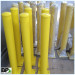 powder coated yellow and galvanized surface mounted steel bollards