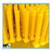 powder coated yellow and galvanized surface mounted steel bollards