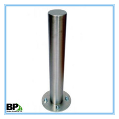 powder coated yellow and galvanized surface mounted steel bollards