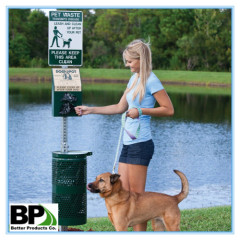 steel square post with holes for pet waste station