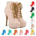 Ladies lace up ankle high heel boot