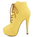 Ladies lace up ankle high heel boot