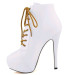 Ladies lace up ankle high heel boot