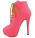 Ladies lace up ankle high heel boot