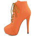 Ladies lace up ankle high heel boot