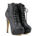 Ladies lace up ankle high heel boot