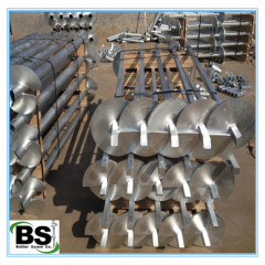 steel helical piles with helix for construction foundation