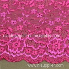 Nylon Spandex Jacquard 18.5 Cm rose red Galloon Lace for dress fabric (J0017)