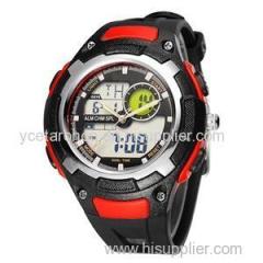 Water Resistant Digital And Analog Rubber Sports Watch For Men