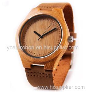 Calf Leather Strap Bamboo Wooden Watches Wholesale