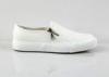 PU Zipper Side Mens White Canvas Slip On Shoes Comfortable Slip Resistant