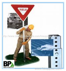 Traffic Sign Posts Perforated Steel Square Sign Tubing Posts