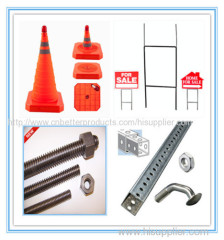 Traffic Sign Posts Perforated Steel Square Sign Tubing Posts