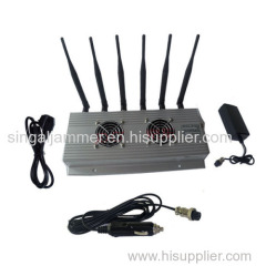 Strong Power Signal Jammer GSM 3G GPS WiFi Signal Jammer 2 Cool Fans 6 Bands Desktop Cellphone Signal Jammer