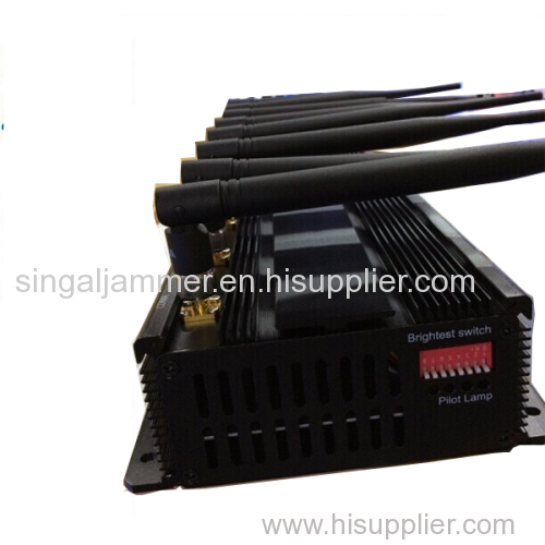 Signal Jammer 18W GSM WiFi GPS 3G 4G Mobile Phone Jammer 8antenna 8bands 60m