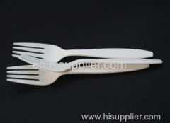 Cornstarch Flat Fork/ Biodegradable Cutlery for Traveling