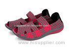 Custom Comfortable Stretch Weave Shoes Red Flat Casual Summer Sandals