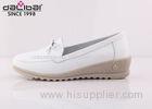 White color Cow split leather upper wholesale high heel nurse shoes air cushion sole